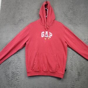 GAP Disney Hoodie Mens Small Red Mickey Mouse Pullover Sweatshirt Collab Rare